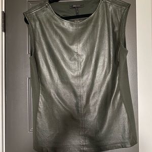 BCBGMAXAZRIA faux leather top